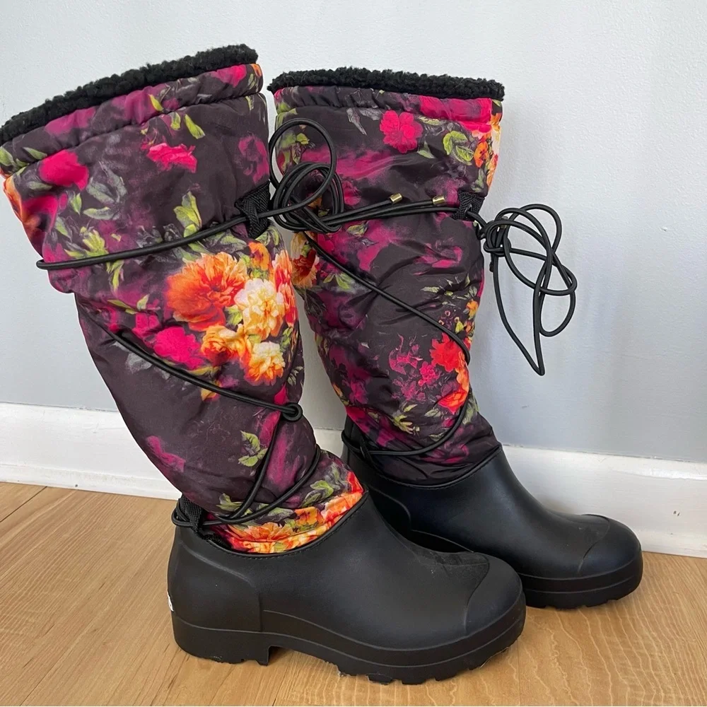 Dirty Laundry Pied Piper Floral Snow Boots Sz 7 Like New - Picture 3 of 12
